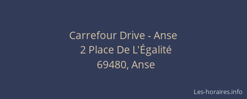 Carrefour Drive - Anse