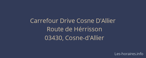 Carrefour Drive Cosne D'Allier