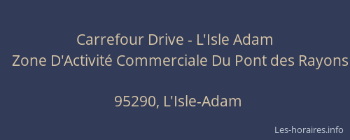 Carrefour Drive - L'Isle Adam