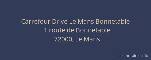 Carrefour Drive Le Mans Bonnetable