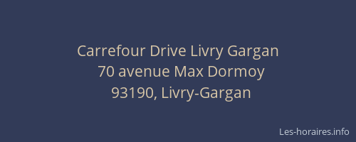 Carrefour Drive Livry Gargan