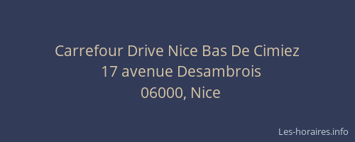 Carrefour Drive Nice Bas De Cimiez