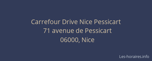 Carrefour Drive Nice Pessicart