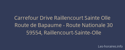 Carrefour Drive Raillencourt Sainte Olle