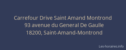 Carrefour Drive Saint Amand Montrond