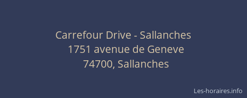 Carrefour Drive - Sallanches