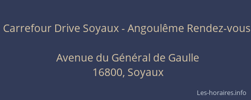 Carrefour Drive Soyaux - Angoulême Rendez-vous