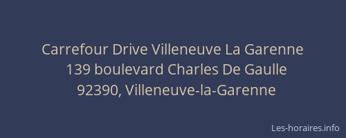 Carrefour Drive Villeneuve La Garenne
