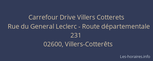 Carrefour Drive Villers Cotterets