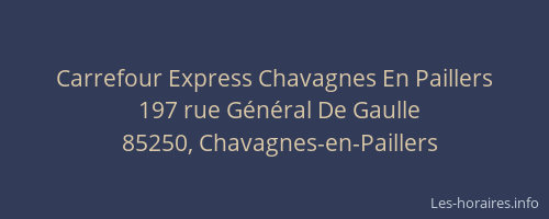 Carrefour Express Chavagnes En Paillers