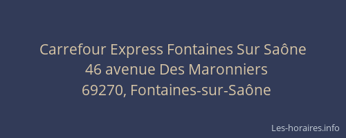 Carrefour Express Fontaines Sur Saône
