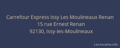 Carrefour Express Issy Les Moulineaux Renan