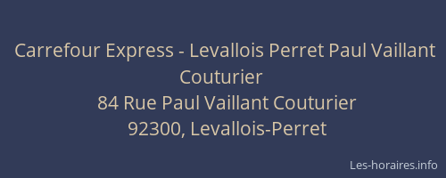 Carrefour Express - Levallois Perret Paul Vaillant Couturier