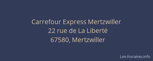 Carrefour Express Mertzwiller