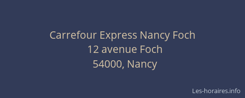 Carrefour Express Nancy Foch