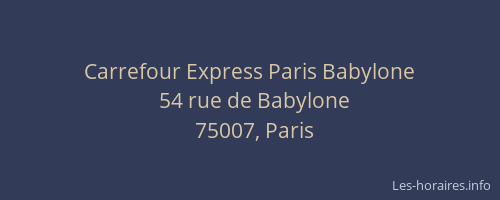 Carrefour Express Paris Babylone