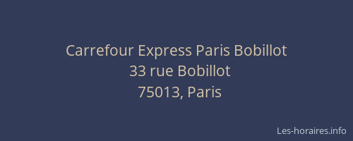 Carrefour Express Paris Bobillot