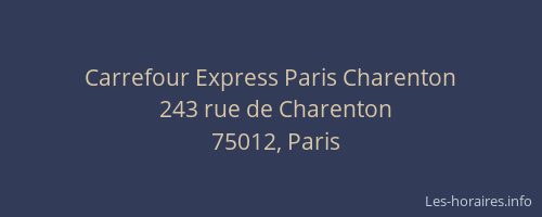 Carrefour Express Paris Charenton