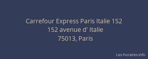 Carrefour Express Paris Italie 152