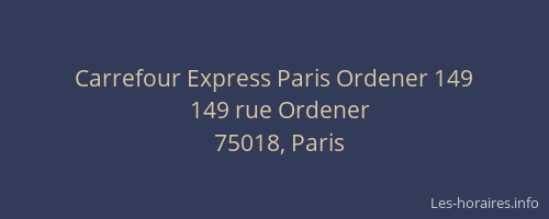 Carrefour Express Paris Ordener 149