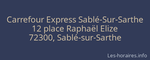 Carrefour Express Sablé-Sur-Sarthe