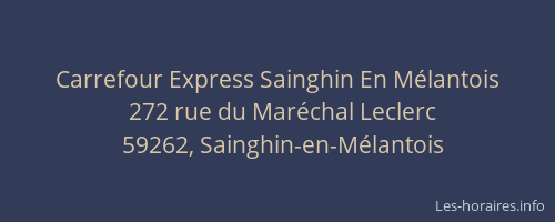 Carrefour Express Sainghin En Mélantois