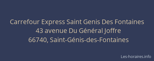 Carrefour Express Saint Genis Des Fontaines
