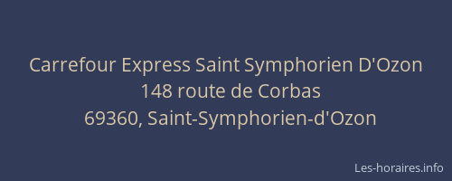 Carrefour Express Saint Symphorien D'Ozon