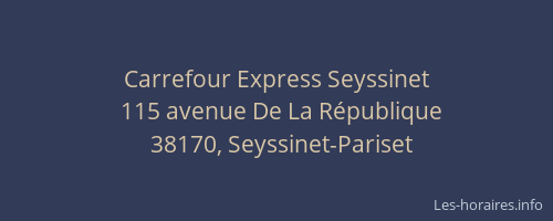 Carrefour Express Seyssinet