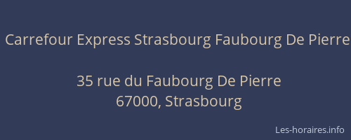 Carrefour Express Strasbourg Faubourg De Pierre