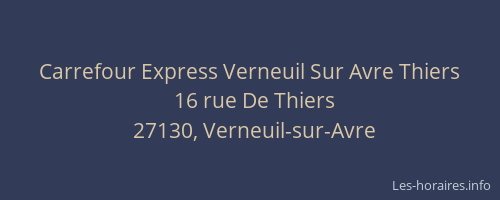 Carrefour Express Verneuil Sur Avre Thiers