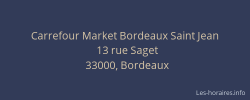 Carrefour Market Bordeaux Saint Jean