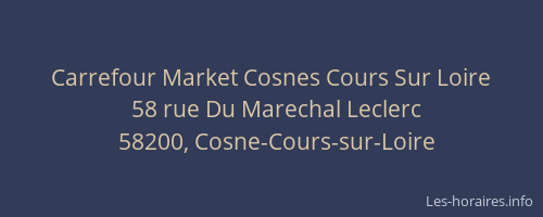 Carrefour Market Cosnes Cours Sur Loire