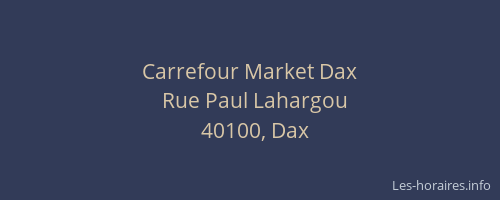 Carrefour Market Dax