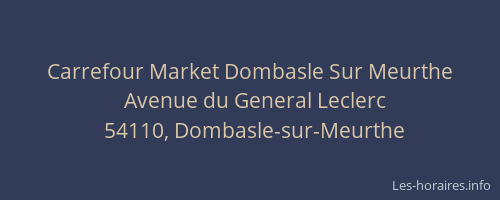 Carrefour Market Dombasle Sur Meurthe