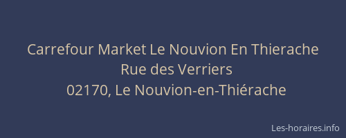 Carrefour Market Le Nouvion En Thierache