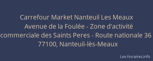 Carrefour Market Nanteuil Les Meaux
