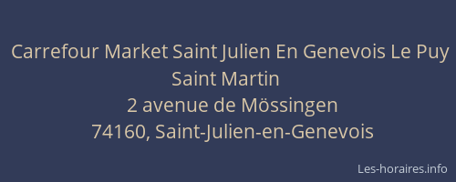 Carrefour Market Saint Julien En Genevois Le Puy Saint Martin