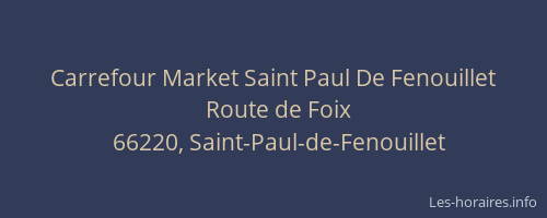 Carrefour Market Saint Paul De Fenouillet