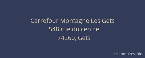 Carrefour Montagne Les Gets