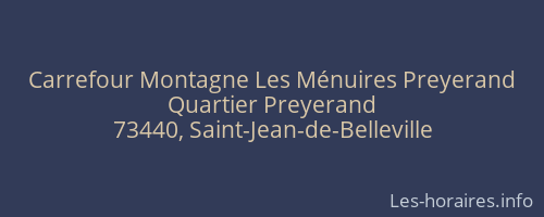 Carrefour Montagne Les Ménuires Preyerand