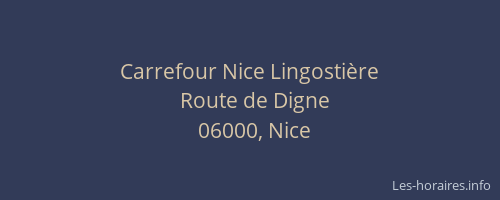 Carrefour Nice Lingostière