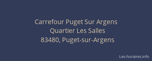 Carrefour Puget Sur Argens