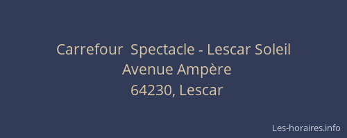 Carrefour  Spectacle - Lescar Soleil