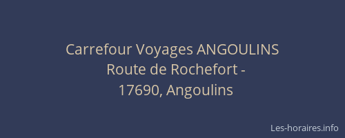 Carrefour Voyages ANGOULINS
