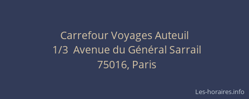 Carrefour Voyages Auteuil