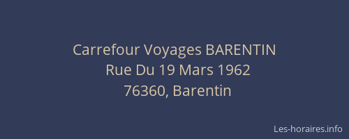 Carrefour Voyages BARENTIN