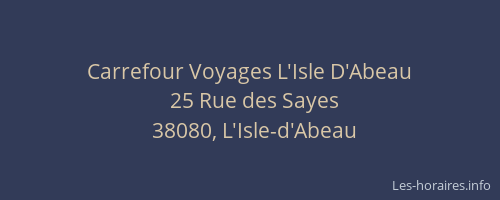 Carrefour Voyages L'Isle D'Abeau