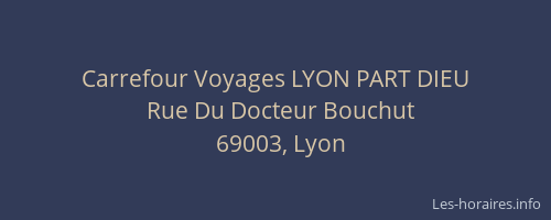 Carrefour Voyages LYON PART DIEU
