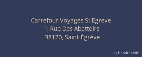 Carrefour Voyages St Egreve